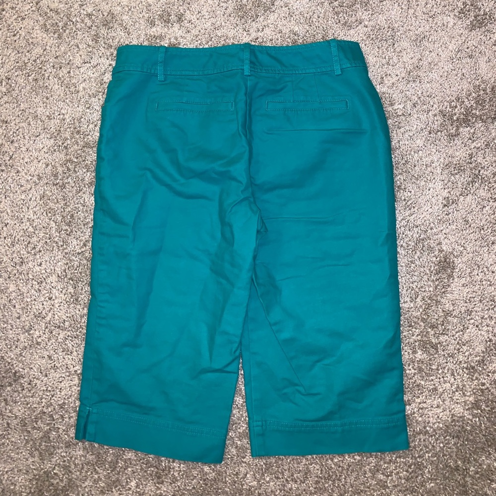 Ann Taylor Signature Turquoise Khaki shorts size 6 - Picture 9 of 11